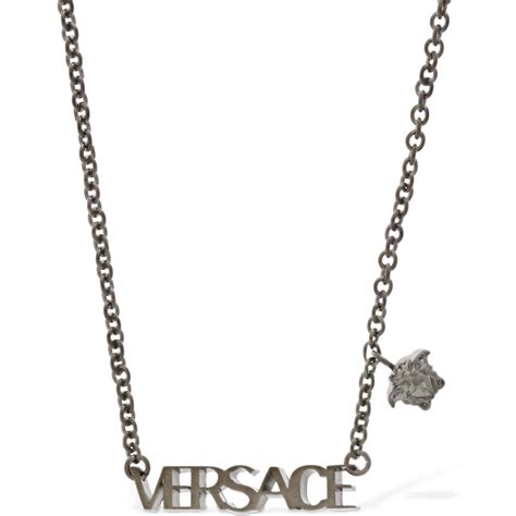 Versace Collana a Catena Con Logo Inciso 